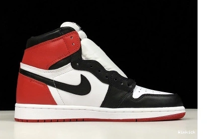 MENS “BLACK OG AIR RED WHITE JORDAN HIGH TOE”  BLACK-VARSITY 1 0810
